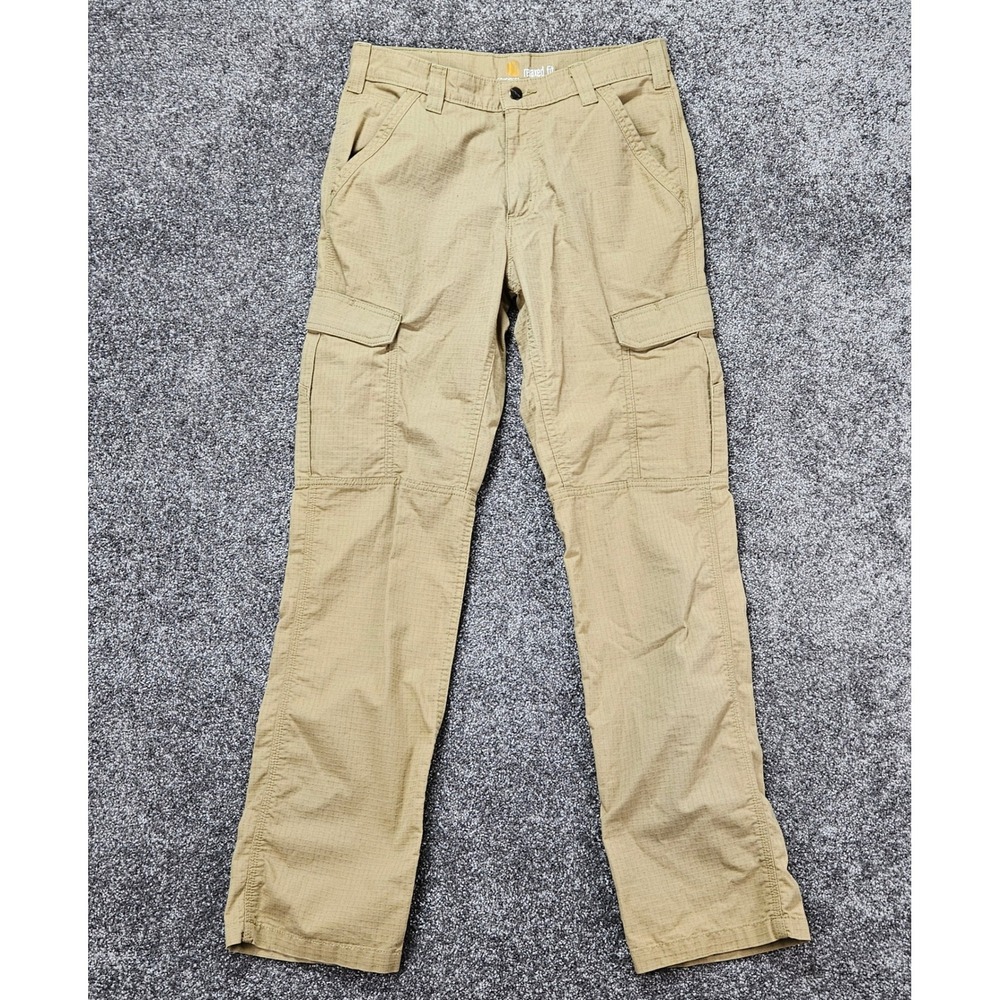 Carhartt BN200-M Men's Fits 32x32 Tag 32x34 Khaki Ripstop Cargo Work Pants